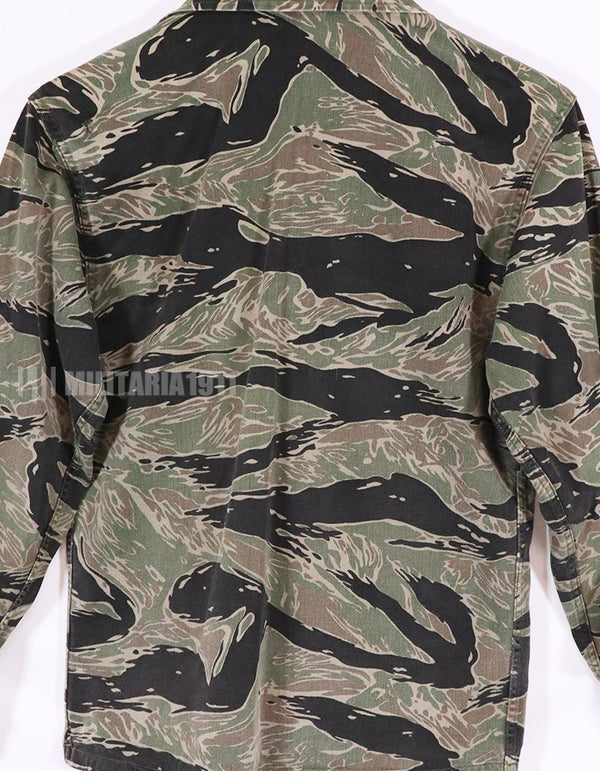 実物　シルバータイガーストライプ　シャツ　状態良い　USNパッチ付き　タイガーストライプ