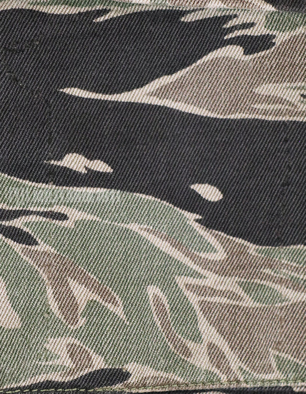 実物　シルバータイガーストライプ　シャツ　状態良い　USNパッチ付き　タイガーストライプ