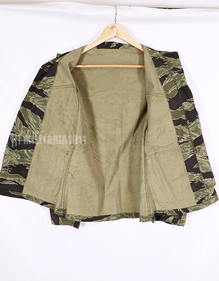 真贋不明点あり　実物生地　沖縄CISOタイガー　タイガーストライプ　ファティーグジャケット　状態良い