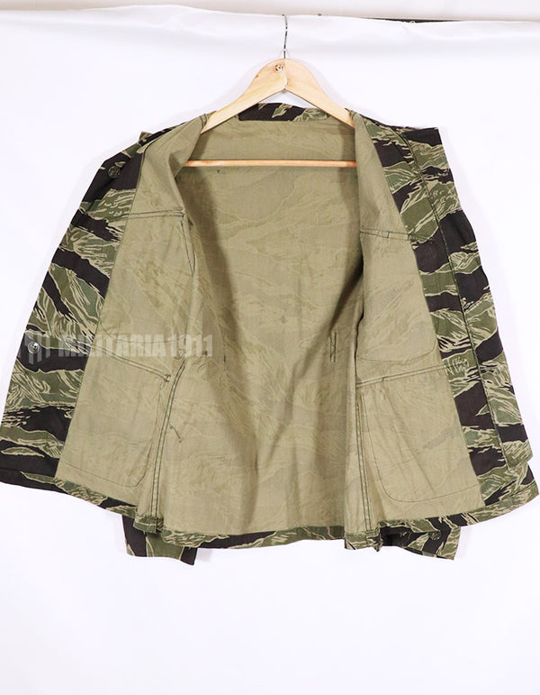 真贋不明点あり　実物生地　沖縄CISOタイガー　タイガーストライプ　ファティーグジャケット　状態良い