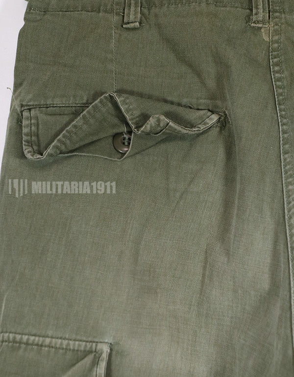 実物　ポップリン生地製　ジャングルファティーグ パンツ　汚れあり　中古品