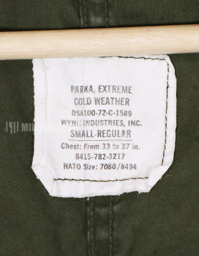 実物　1972年製 アメリカ軍　M65 エクストリームコールドウェザーパーカー シェルのみ　中古品