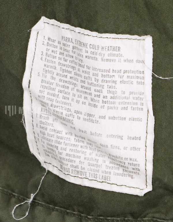 実物　1972年製 アメリカ軍　M65 エクストリームコールドウェザーパーカー シェルのみ　中古品