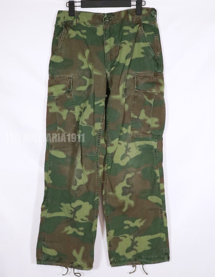 実物　ERDL ポップリン製　パンツ　ノンリップ　退色あり　ダメージあり