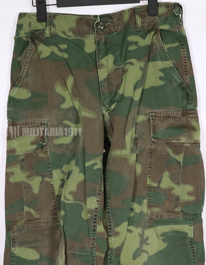 実物　ERDL ポップリン製　パンツ　ノンリップ　退色あり　ダメージあり