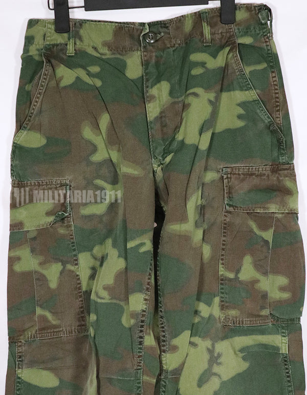 実物　ERDL ポップリン製　パンツ　ノンリップ　退色あり　ダメージあり