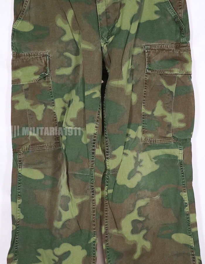 実物　ERDL ポップリン製　パンツ　ノンリップ　退色あり　ダメージあり