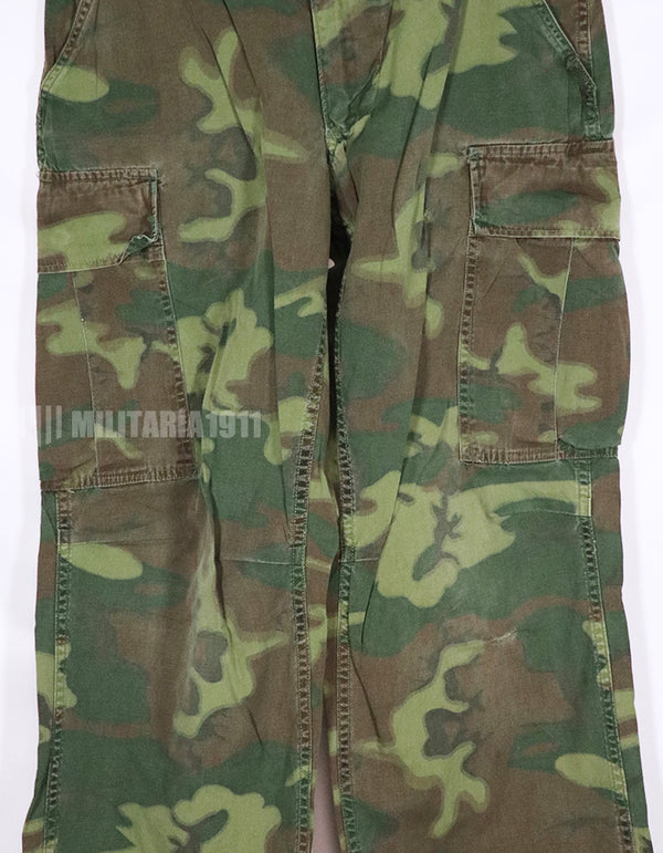 実物　ERDL ポップリン製　パンツ　ノンリップ　退色あり　ダメージあり