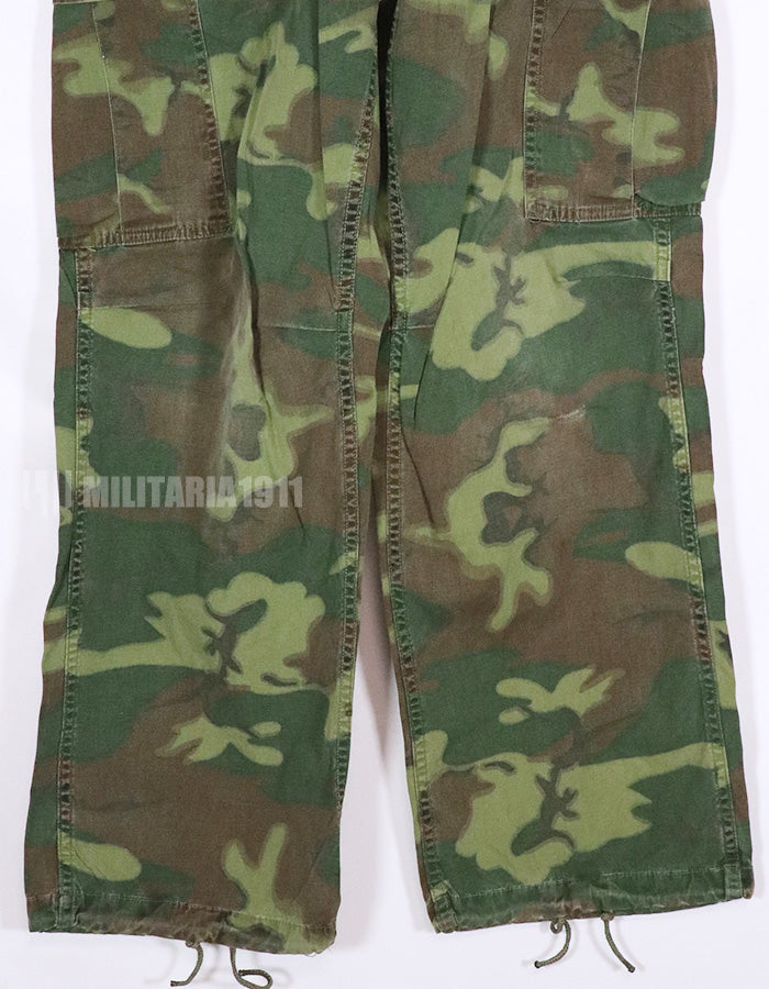 実物　ERDL ポップリン製　パンツ　ノンリップ　退色あり　ダメージあり