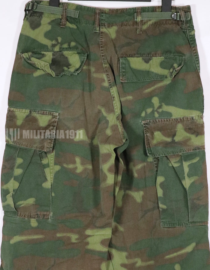 実物　ERDL ポップリン製　パンツ　ノンリップ　退色あり　ダメージあり