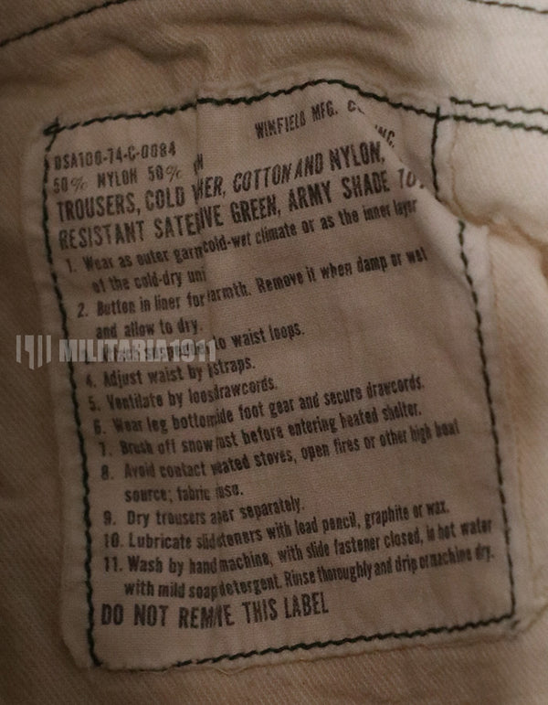 実物　1974年製 M65 コットンフィールドパンツ　中古品　退色あり