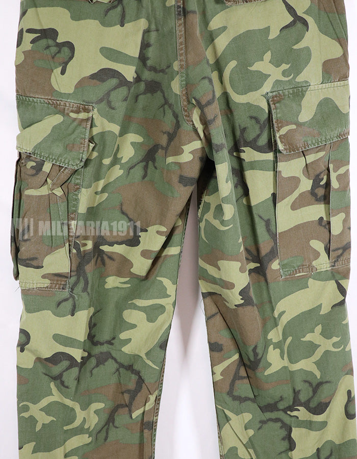 実物　ポップリン製　ERDL ジャングルファティーグ パンツ　ノンリップ　中古品