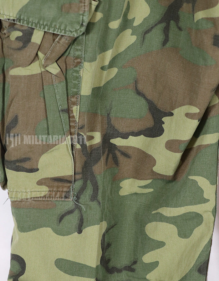 実物　ポップリン製　ERDL ジャングルファティーグ パンツ　ノンリップ　中古品
