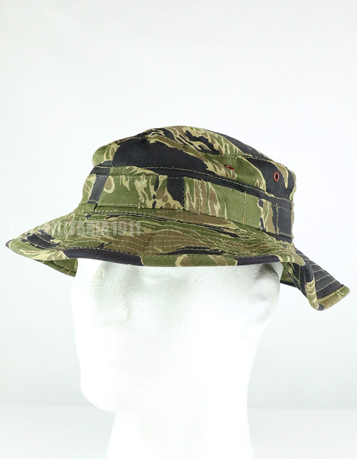 実物　ジョンウェインデンスパターン　タイガーストライプ　ブーニーハット　シルバータイガー