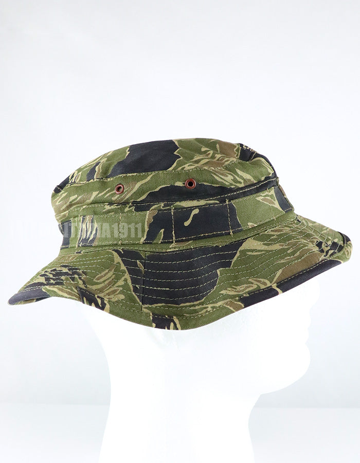 実物　ジョンウェインデンスパターン　タイガーストライプ　ブーニーハット　シルバータイガー