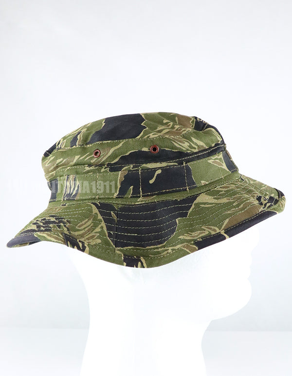 実物　ジョンウェインデンスパターン　タイガーストライプ　ブーニーハット　シルバータイガー