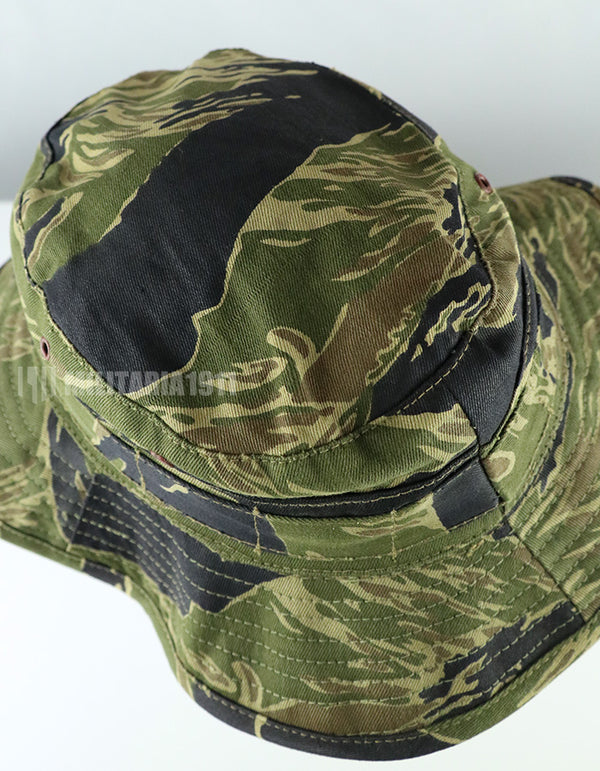 実物　ジョンウェインデンスパターン　タイガーストライプ　ブーニーハット　シルバータイガー