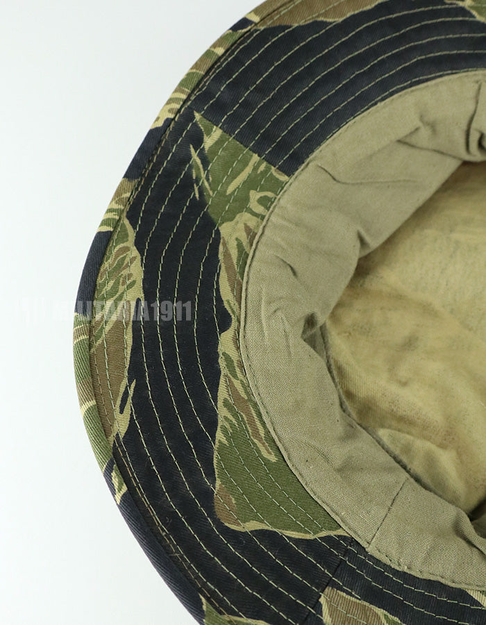 実物　ジョンウェインデンスパターン　タイガーストライプ　ブーニーハット　シルバータイガー