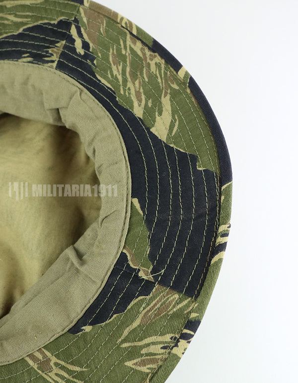 実物　ジョンウェインデンスパターン　タイガーストライプ　ブーニーハット　シルバータイガー