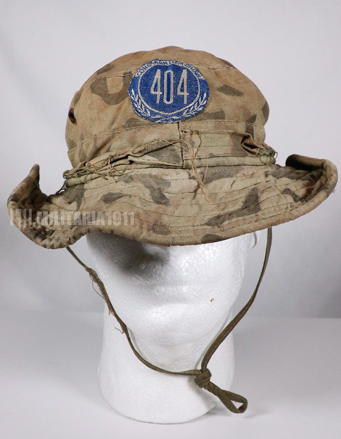 Real South Vietnam National Field Police Cloud Camouflage Boonei Hat with Patch (retrofitted)