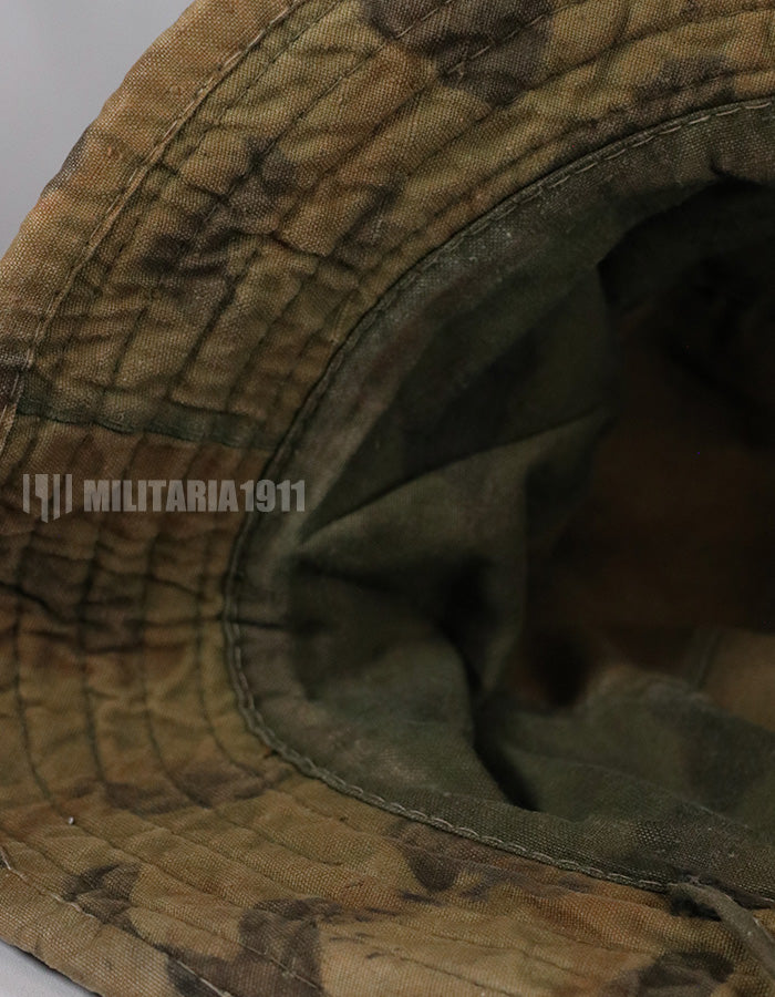 Real South Vietnam National Field Police Cloud Camouflage Boonei Hat with Patch (retrofitted)