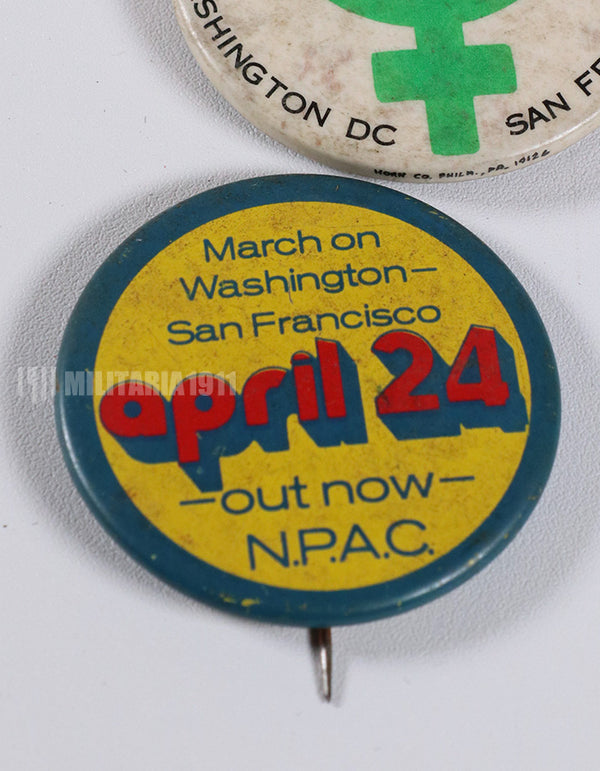 ベトナム戦争　反戦活動アイテム　Anti War item ビア缶バッチ　ヒッピー　破損あり